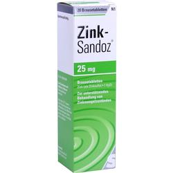 Grüne und weiße Packung mit Zink-Brausetabletten zur Behandlung von Zinkmangel.