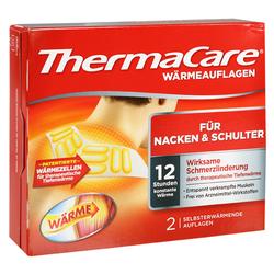 Rote Verpackung mit Wärmepads für Nacken und Schulter zur Schmerzlinderung.