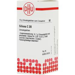 Weiße Schachtel mit rotem Logo und Text, enthält homöopathische Streukügelchen.