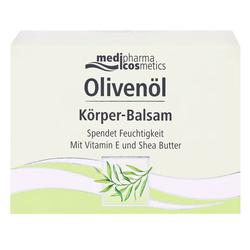 Eine Creme-Packung mit Olivenöl, Vitamin E und Shea Butter für Feuchtigkeit.