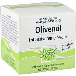Eine Packung Olivenölcreme für die Hautpflege mit Zellschutzformel.